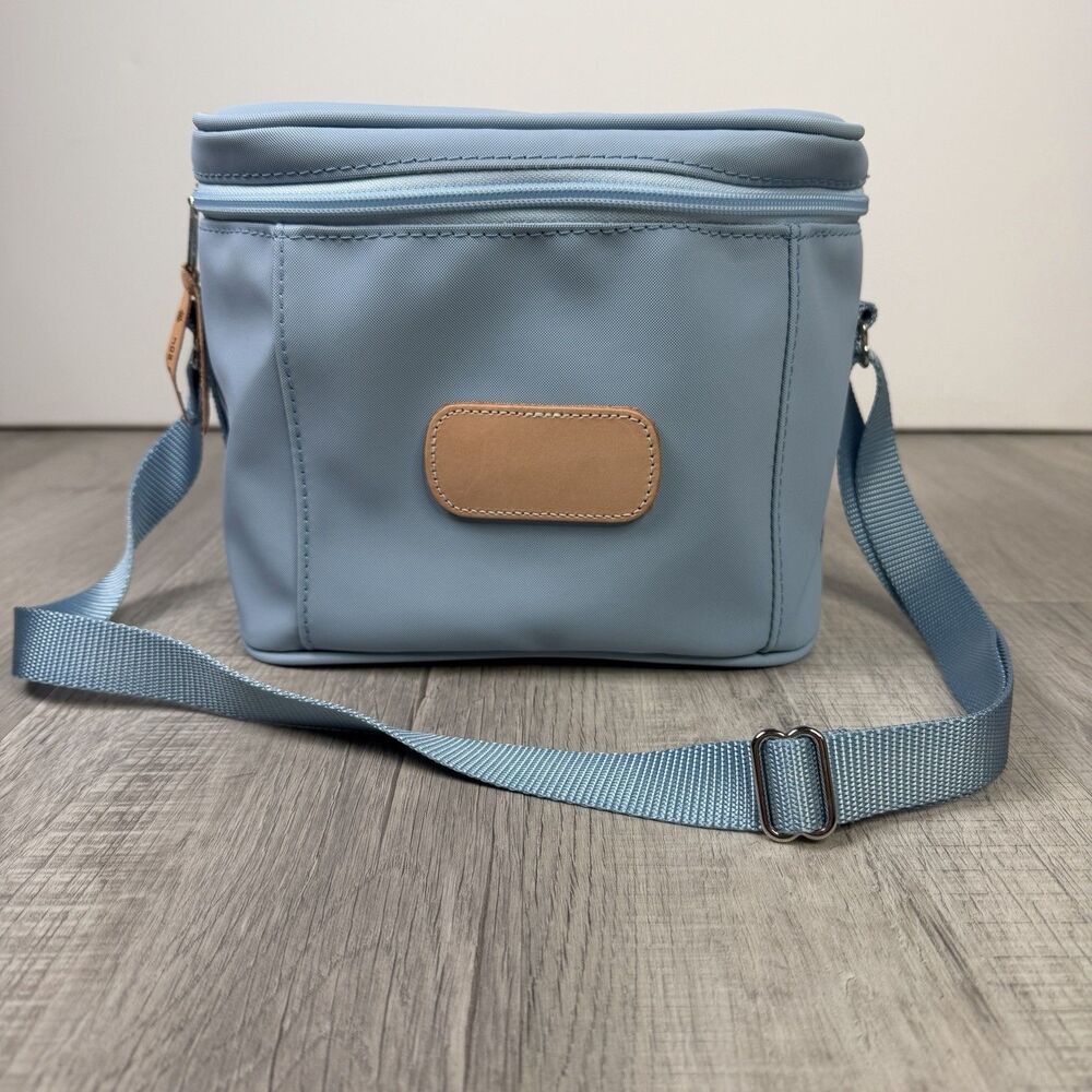 NEW Jon Hart Black Insulated Lunch bag With Straps Ice Blue Leather Western